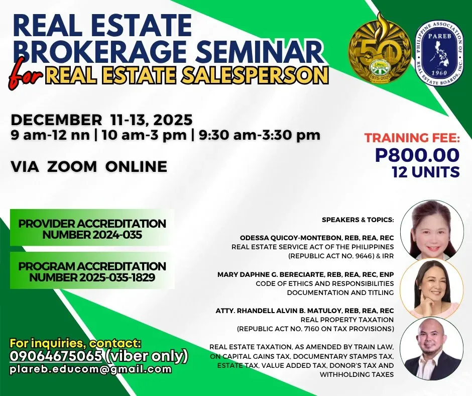 Real Estate Brokerage Seminar for New Real Estate Salesperson December 11-13, 2025