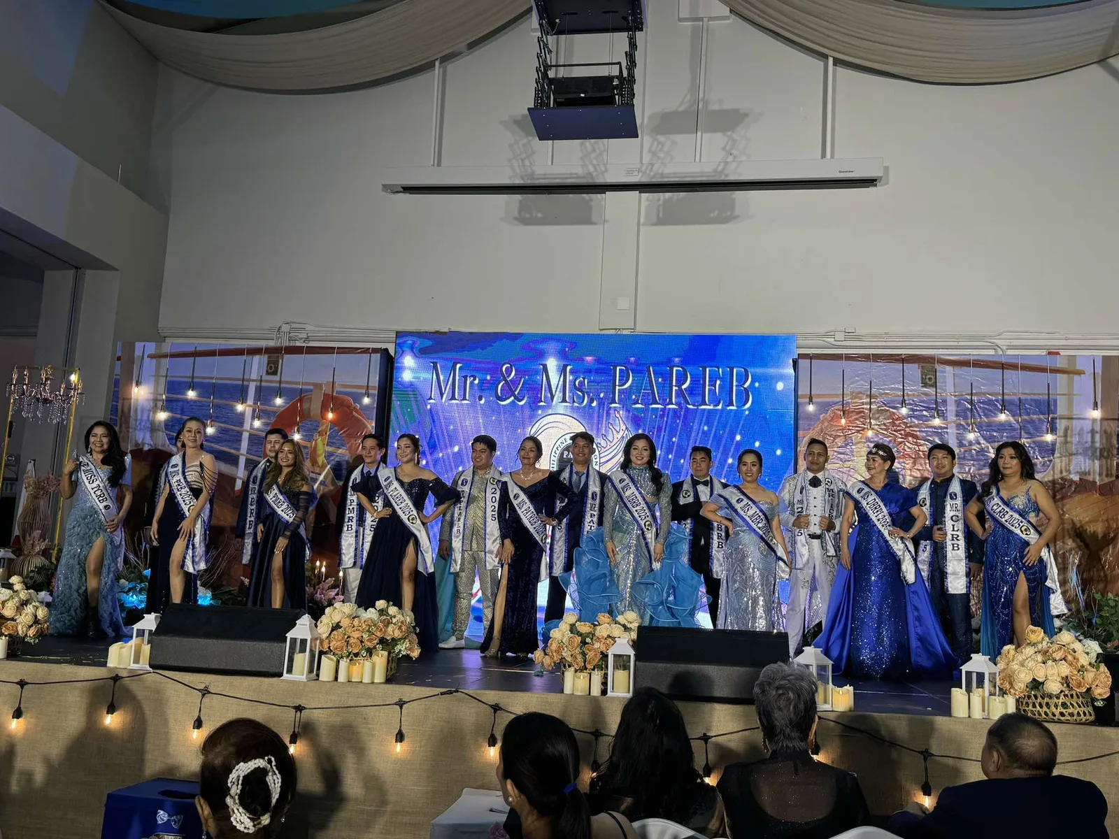 Mr. and Ms. PAREB candidates on stage